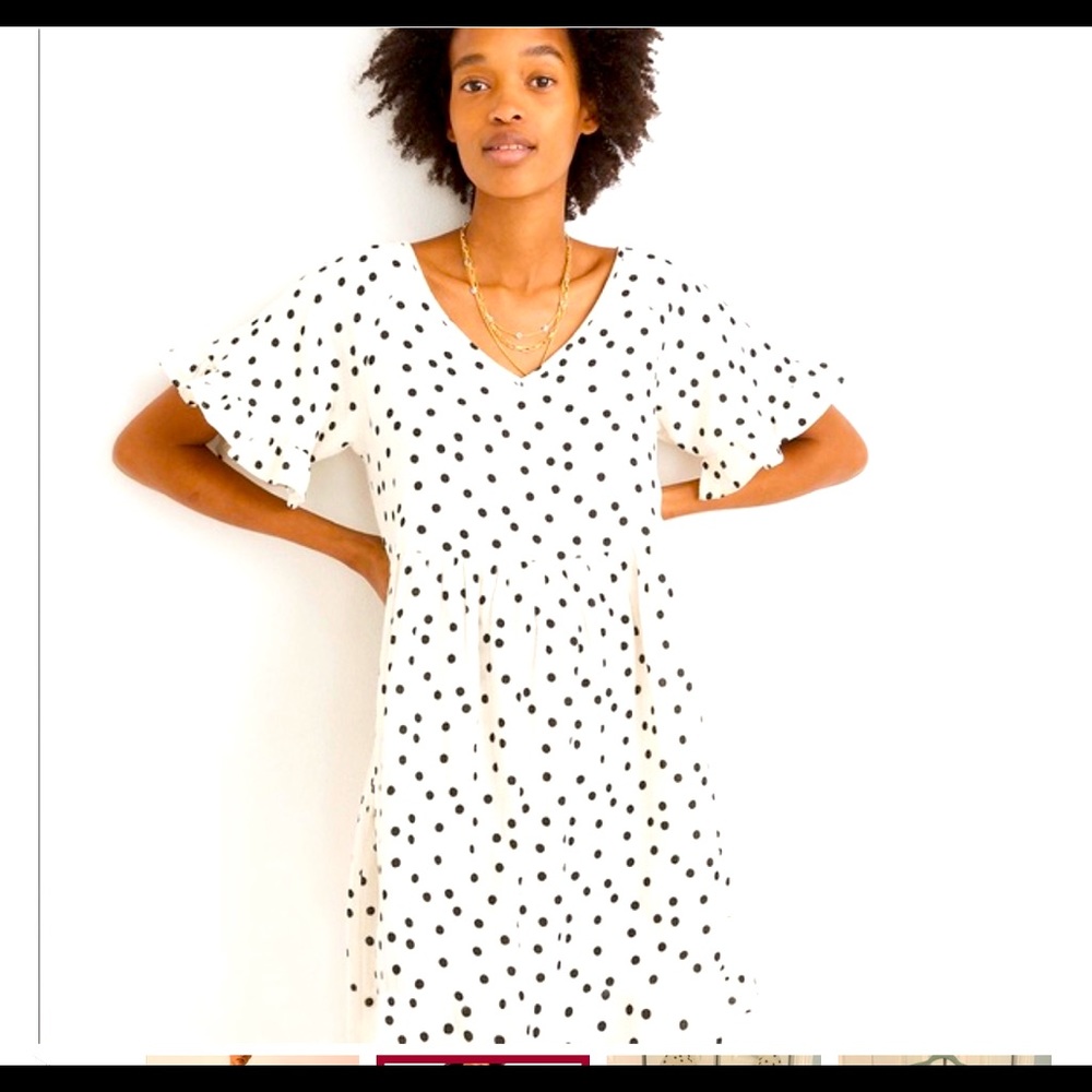 Lightspun Ruffle-Sleeve Babydoll Dress in Dot